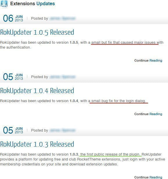 Joomla Erweiterungen Updates